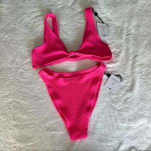 NWT skatie ribbed penny top kelly bottom in cosmo